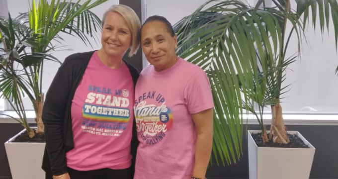 Gina and Fola Pink Shirt Day news image